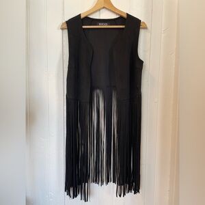 Country Black Fringe Vest